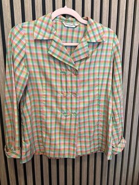 Vintage Pastel Gingham blouse in Mint, Pink & Peach